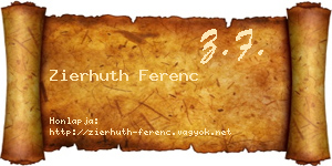 Zierhuth Ferenc névjegykártya